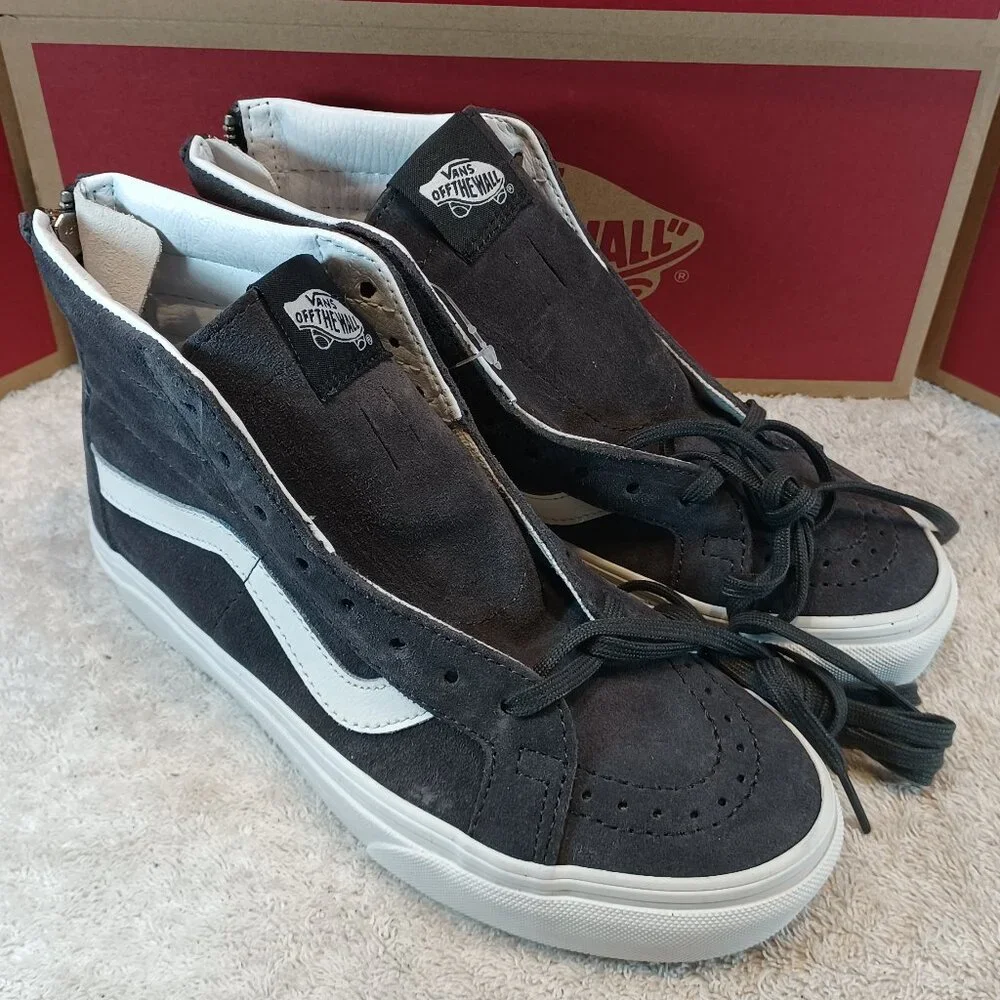 Vans Men's 4/Women's 5.5 Sk8 Hi Pig Suede Charcoal Gray